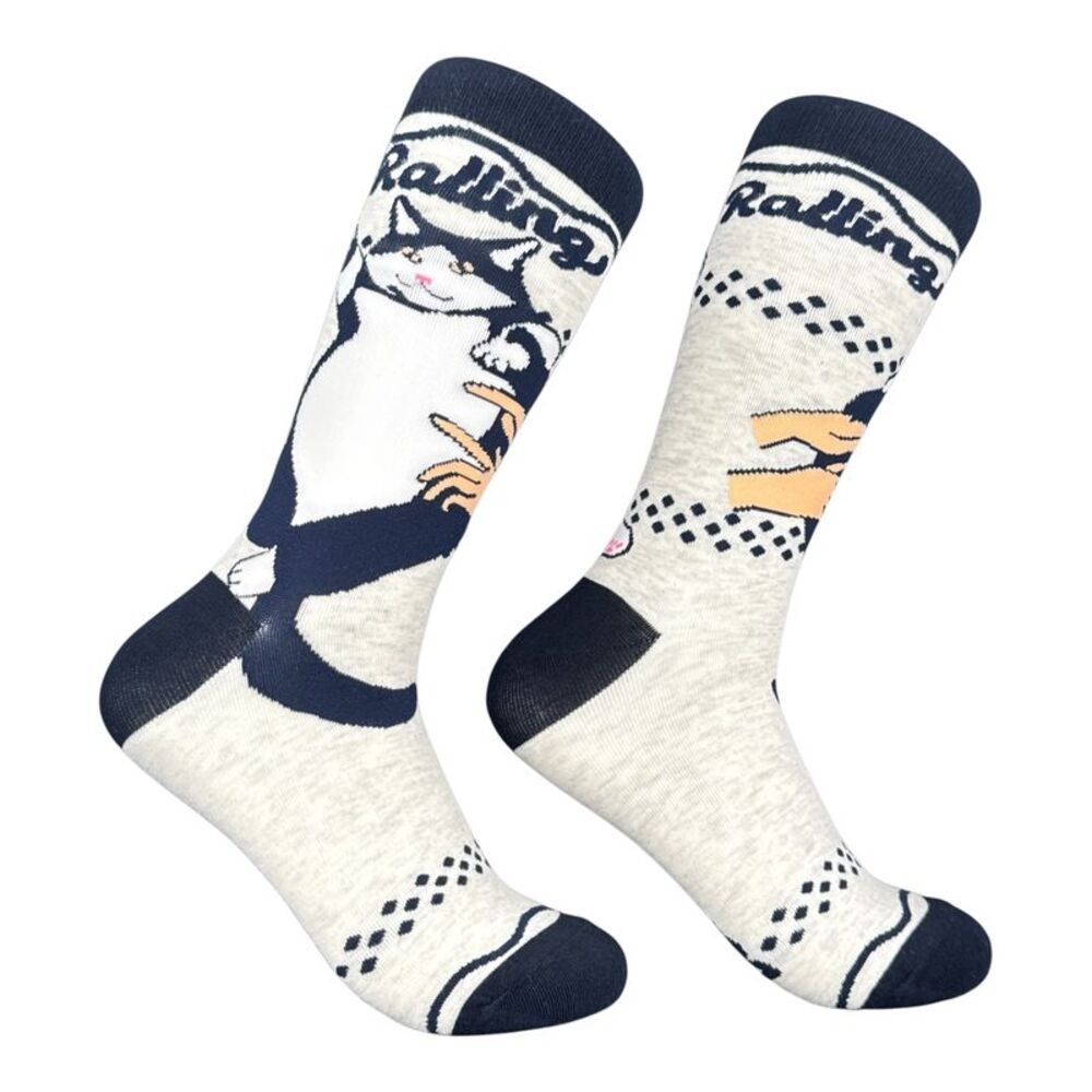 Rolling Fatties Socks Funny Sarcastic Cat Footwear For Ladies